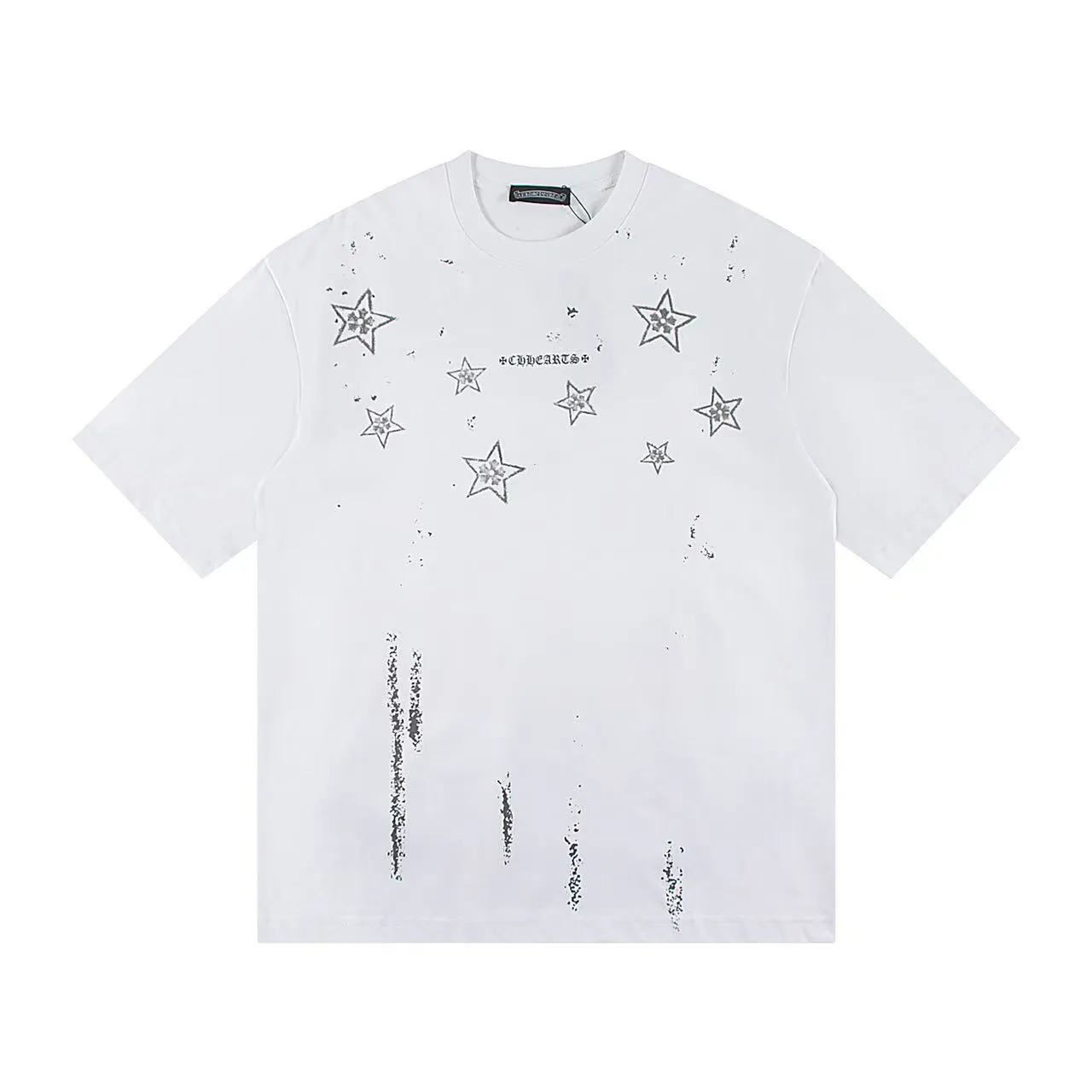 🅿️150 Style: 2025 new Croix Heart short-sleeved T-shirt Material: High version 300g double yarn combed cotton Size: S～XL Color: White Style number: Z025